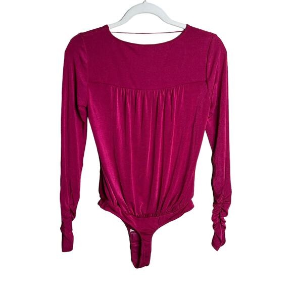 Free People Kaya Long sleeve bodysuit size XS Pink Rose Hypnotic NWOT - Picture 5 of 8